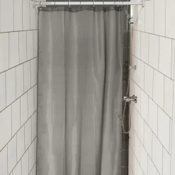 TENDANCE Rideau de douche étroit spécial douche (120 x 180 cm) Uni Gris New