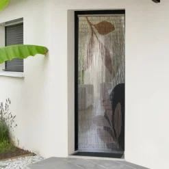 LUANCE Rideau de porte bambou (90 x 200 cm) Abstraction Beige Best