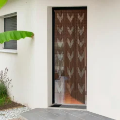 LUANCE Rideau de porte bambou (90 x 200 cm) Chevron Taupe Clearance
