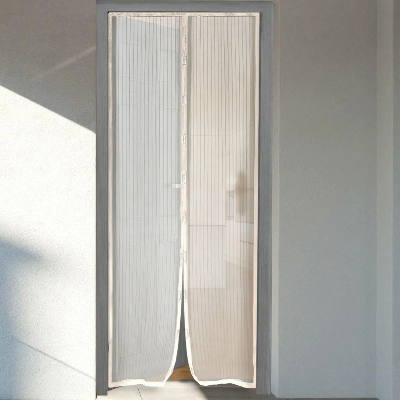 LUANCE Rideau de porte Moustiquaire (100 x H220 cm) Aimanté Ecru Best