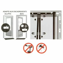 LUANCE Rideau de porte Moustiquaire (100 x H220 cm) Aimanté Ecru Best