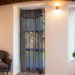 LUANCE Rideau de porte tissé (135 x 225 cm) Natural Gris New