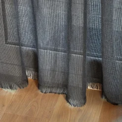 LUANCE Rideau de porte tissé (135 x 225 cm) Natural Gris New