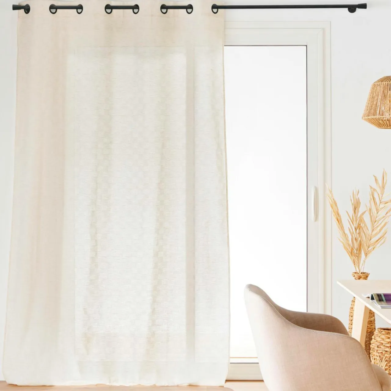 douceur d'intu017drieur Rideau effet lin tissé (140 x 260 cm) Logan Ecru Best