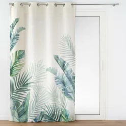 douceur d'intu017drieur Rideau effet lin (140 x 260 cm) Native Vert Clearance