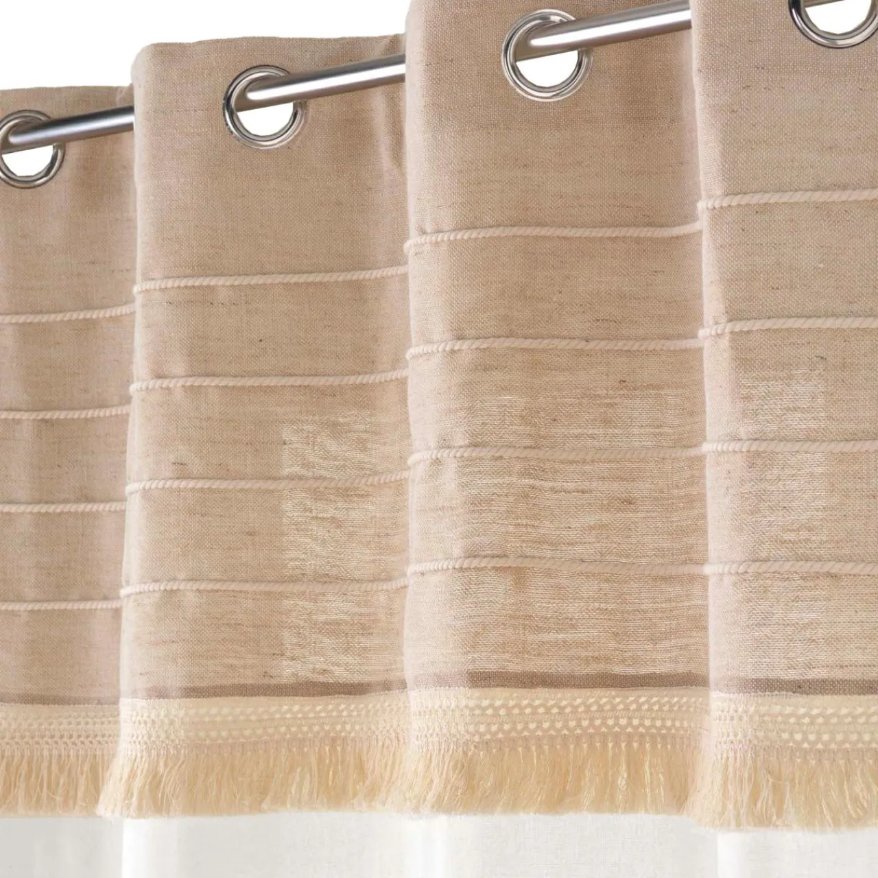 douceur d'intu017drieur Rideau en coton et jute (140 x 240 cm) Cirrus Beige Discount