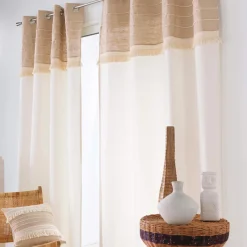 douceur d'intu017drieur Rideau en coton et jute (140 x 240 cm) Cirrus Beige Discount