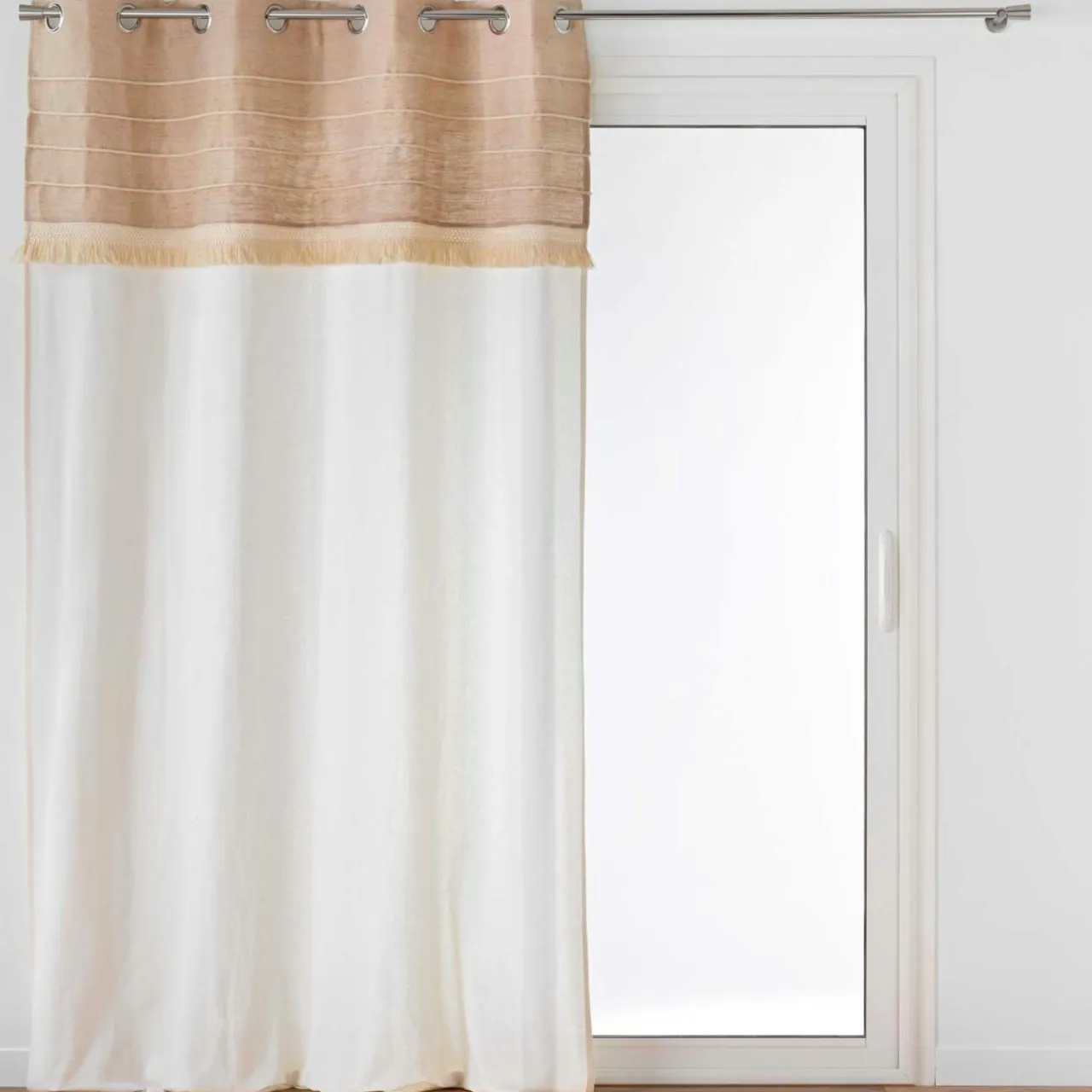 douceur d'intu017drieur Rideau en coton et jute (140 x 240 cm) Cirrus Beige Discount