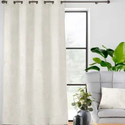 douceur d'intu017drieur Rideau flanelle relief (140 x 240 cm) Flanela Ecru Clearance