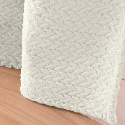 douceur d'intu017drieur Rideau flanelle relief (140 x 240 cm) Flanela Ecru Clearance