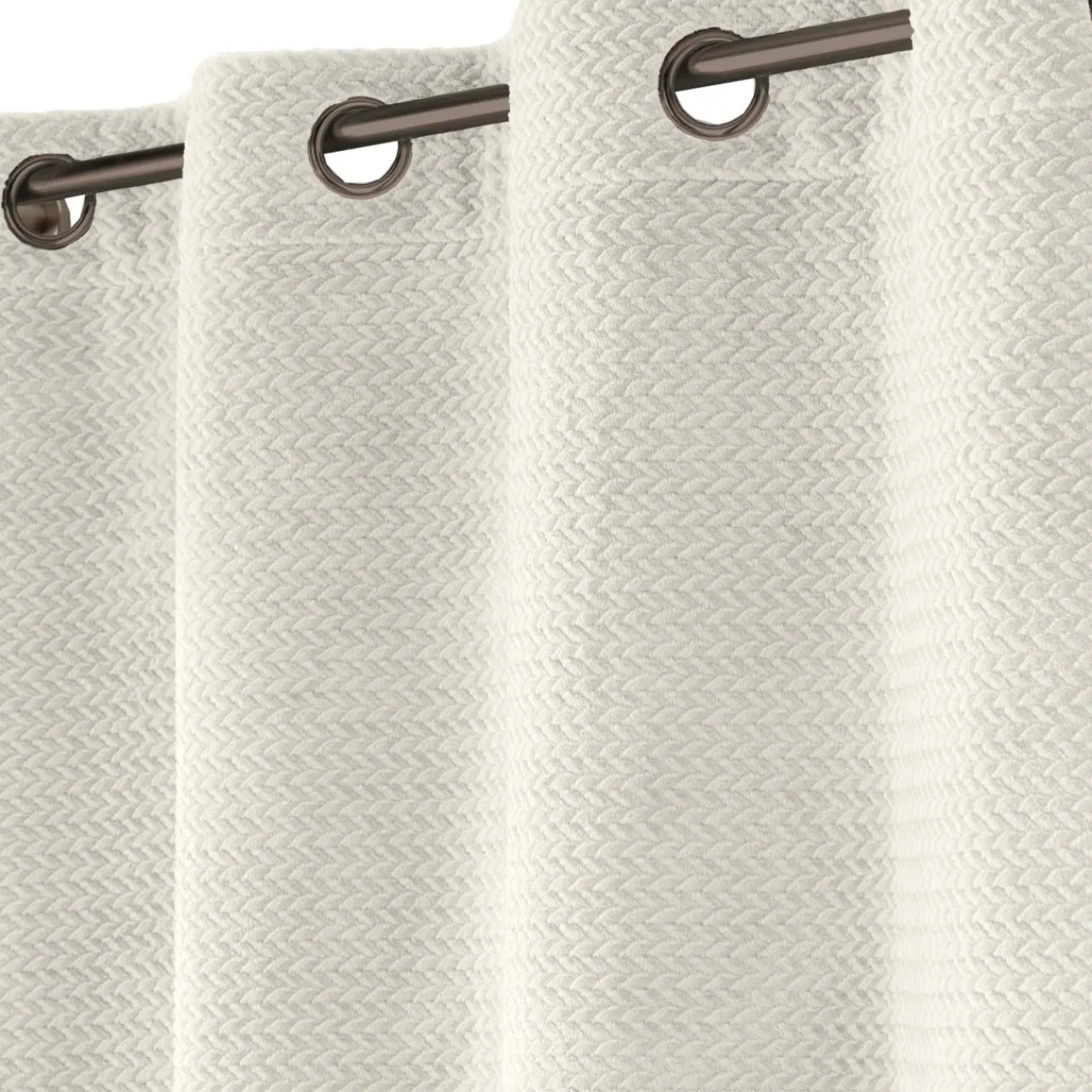 douceur d'intu017drieur Rideau flanelle relief (140 x 240 cm) Flanela Ecru Clearance