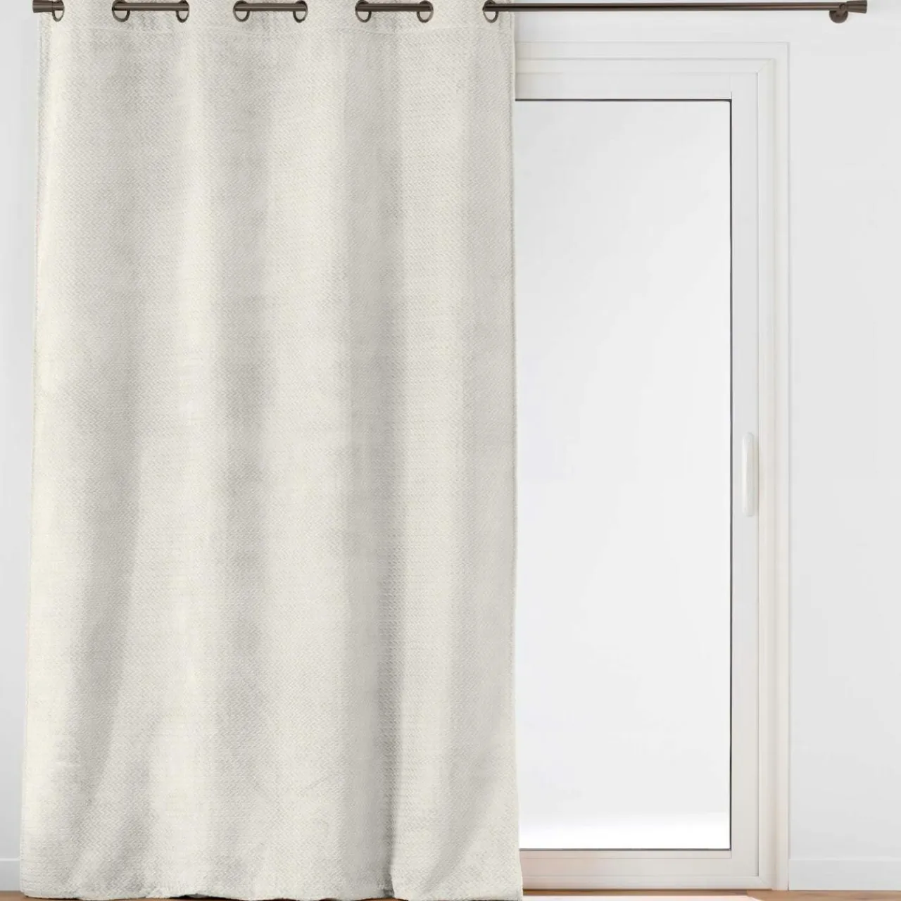 douceur d'intu017drieur Rideau flanelle relief (140 x 240 cm) Flanela Ecru Clearance