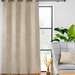 douceur d'intu017drieur Rideau flanelle relief (140 x 240 cm) Flanela Beige Best