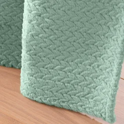 douceur d'intu017drieur Rideau flanelle relief (140 x 240 cm) Flanela Vert kaki Discount