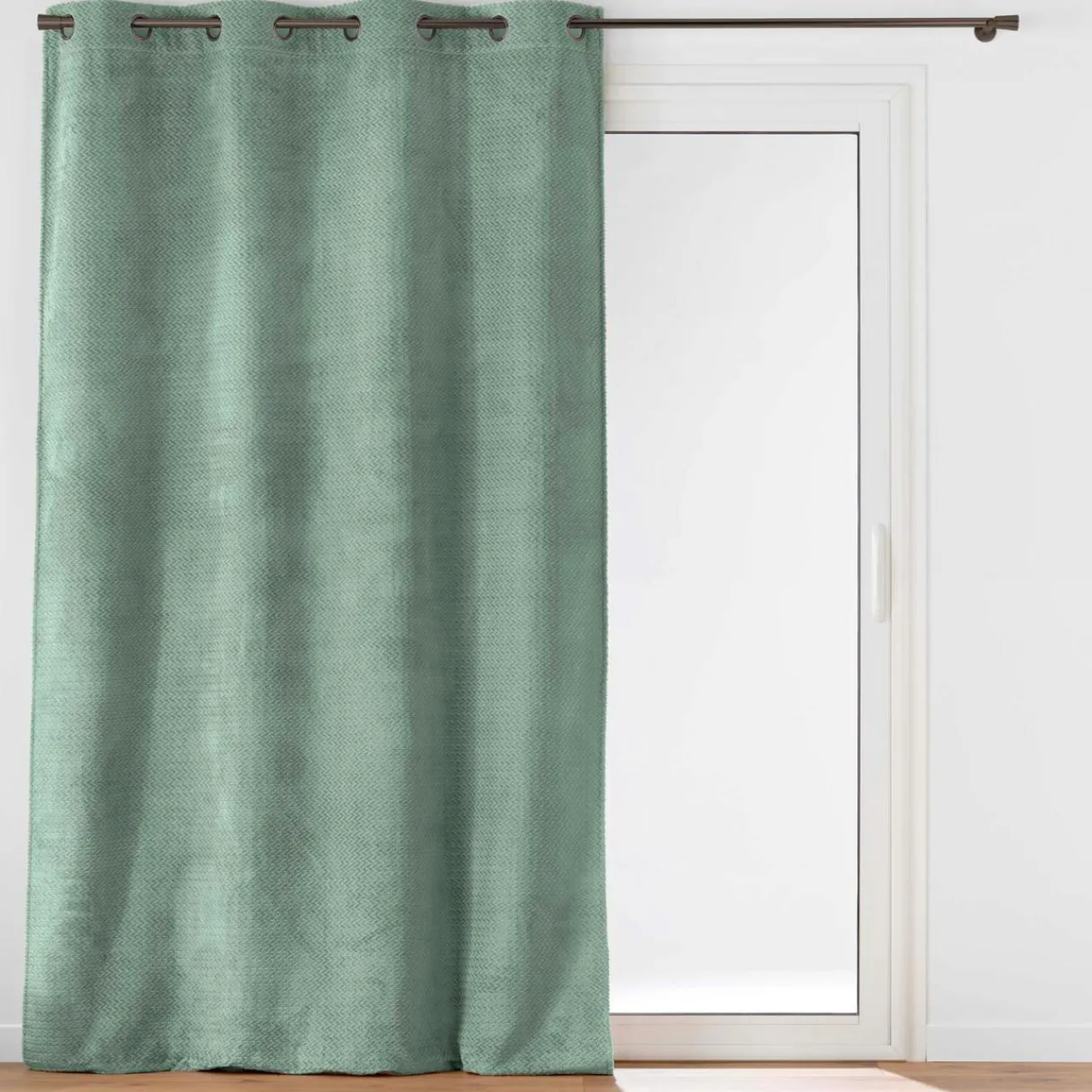 douceur d'intu017drieur Rideau flanelle relief (140 x 240 cm) Flanela Vert kaki Discount