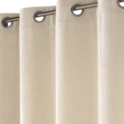 douceur d'intu017drieur Rideau flanelle relief (140 x 260 cm) Java Ecru