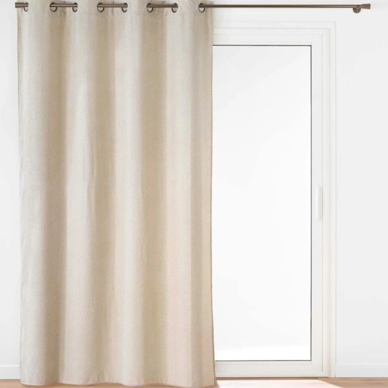 douceur d'intu017drieur Rideau flanelle relief (140 x 260 cm) Java Ecru