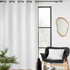 douceur d'intu017drieur Rideau flanelle relief (140 x 260 cm) Java Blanc Best