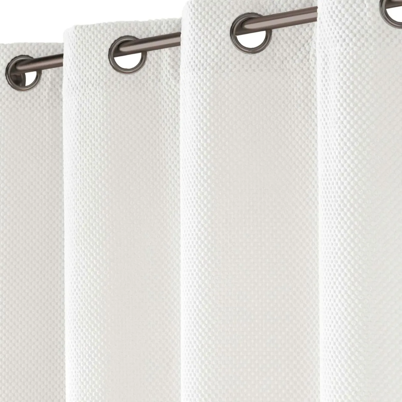 douceur d'intu017drieur Rideau flanelle relief (140 x 260 cm) Java Blanc Best