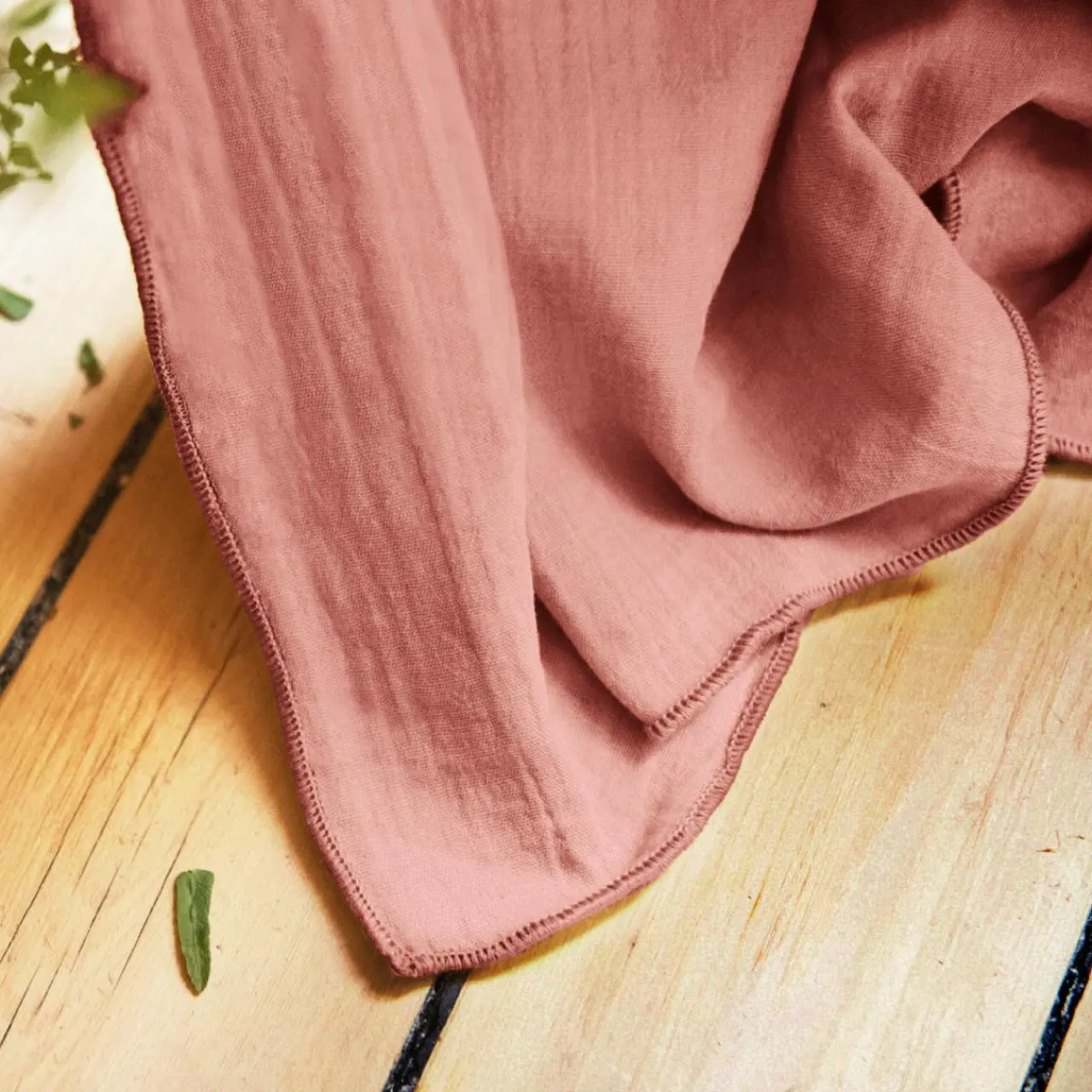 EMINZA Rideau gaze de coton ajustable (280 x max 300 cm) Gaïa Rose Pêche Clearance