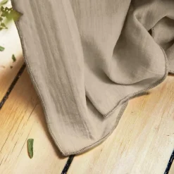 EMINZA Rideau gaze de coton ajustable (140 x max 300 cm) Gaïa Ficelle Best