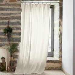EMINZA Rideau gaze de coton ajustable (180 x max 300 cm) Gaïa pampa Beige Sale