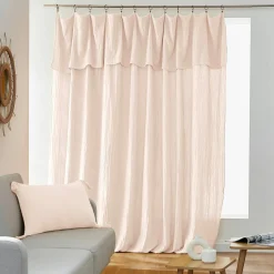 EMINZA Rideau gaze de coton ajustable (280 x max 300 cm) Gaïa Rose poudré Outlet