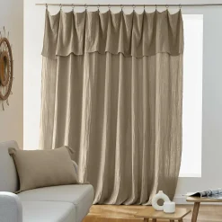 EMINZA Rideau gaze de coton ajustable (280 x max 300 cm) Gaïa Ficelle Sale