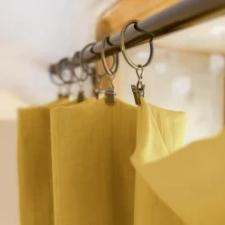 EMINZA Rideau gaze de coton ajustable (180 x max 300 cm) Gaïa Jaune safran