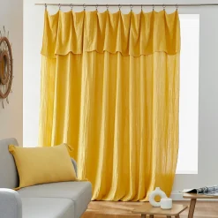 EMINZA Rideau gaze de coton ajustable (280 x max 300 cm) Gaïa Jaune safran Clearance