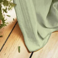 EMINZA Rideau gaze de coton ajustable (140 x max 300 cm) Gaïa Vert tilleul