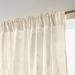 EMINZA Rideau gaze de coton galon fronceur (180 x 240 cm) Gaïa pampa Beige