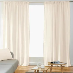 EMINZA Rideau gaze de coton galon fronceur (140 x 240 cm) Gaïa pampa Beige Online