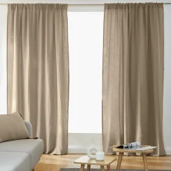 EMINZA Rideau gaze de coton galon fronceur (180 x 240 cm) Gaïa Ficelle Outlet