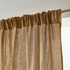 EMINZA Rideau gaze de coton galon fronceur (140 x 240 cm) Gaïa Camel