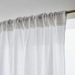 EMINZA Rideau gaze de coton galon fronceur (140 x 240 cm) Gaïa Gris nuage Gris clair Hot