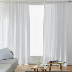 EMINZA Rideau gaze de coton galon fronceur (180 x 240 cm) Gaïa Gris nuage Gris clair Online