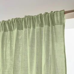 EMINZA Rideau gaze de coton galon fronceur (180 x 240 cm) Gaïa Vert tilleul Online