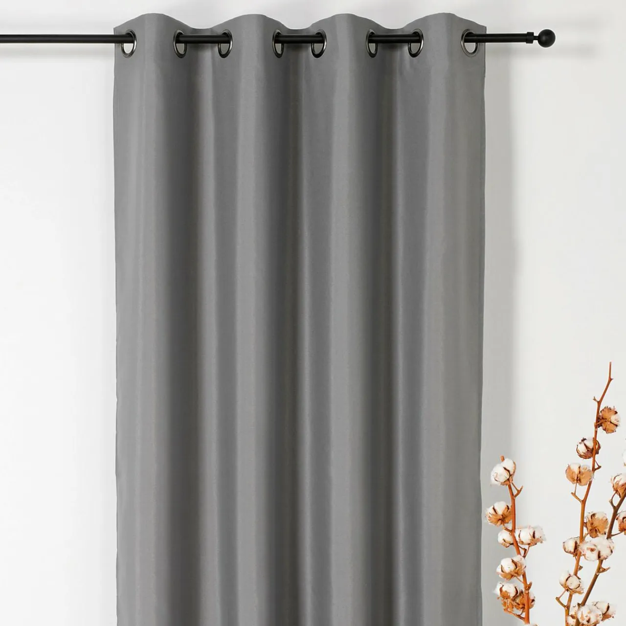 LINDER Rideau ignifugé (135 x 240 cm) Double Natte Gris Outlet