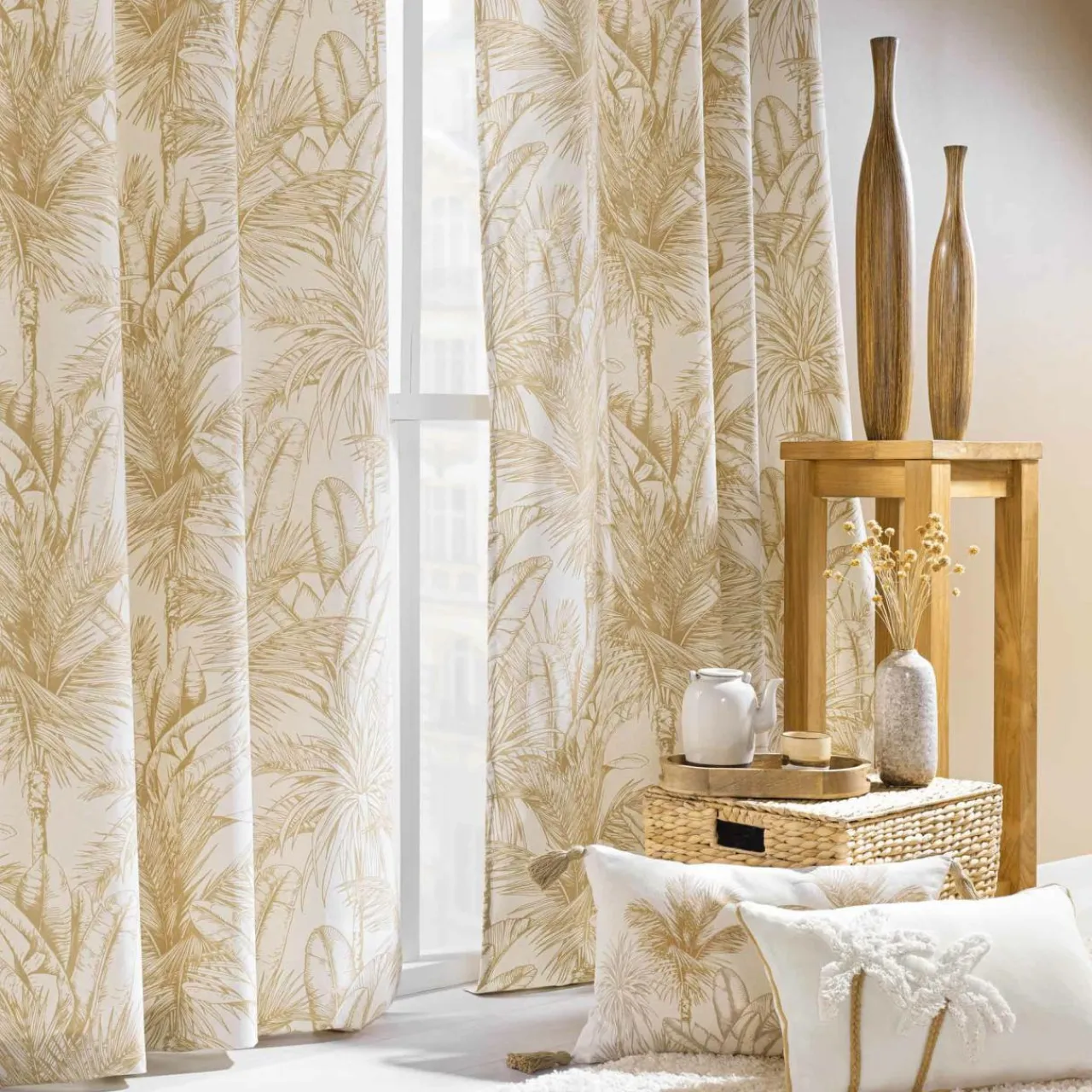 douceur d'intu017drieur Rideau œillets coton (140 x 240 cm) Dune Beige Hot