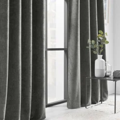 douceur d'intu017drieur Rideau œillets velours (140 x 260 cm) Verra Gris Anthracite Sale