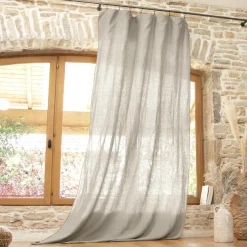 EMINZA Rideau lin lavé ajustable (140 x max 270 cm) Louise Beige Hot