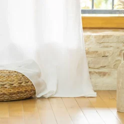 EMINZA Rideau lin lavé ajustable (140 x max 270 cm) Louise Blanc Clearance