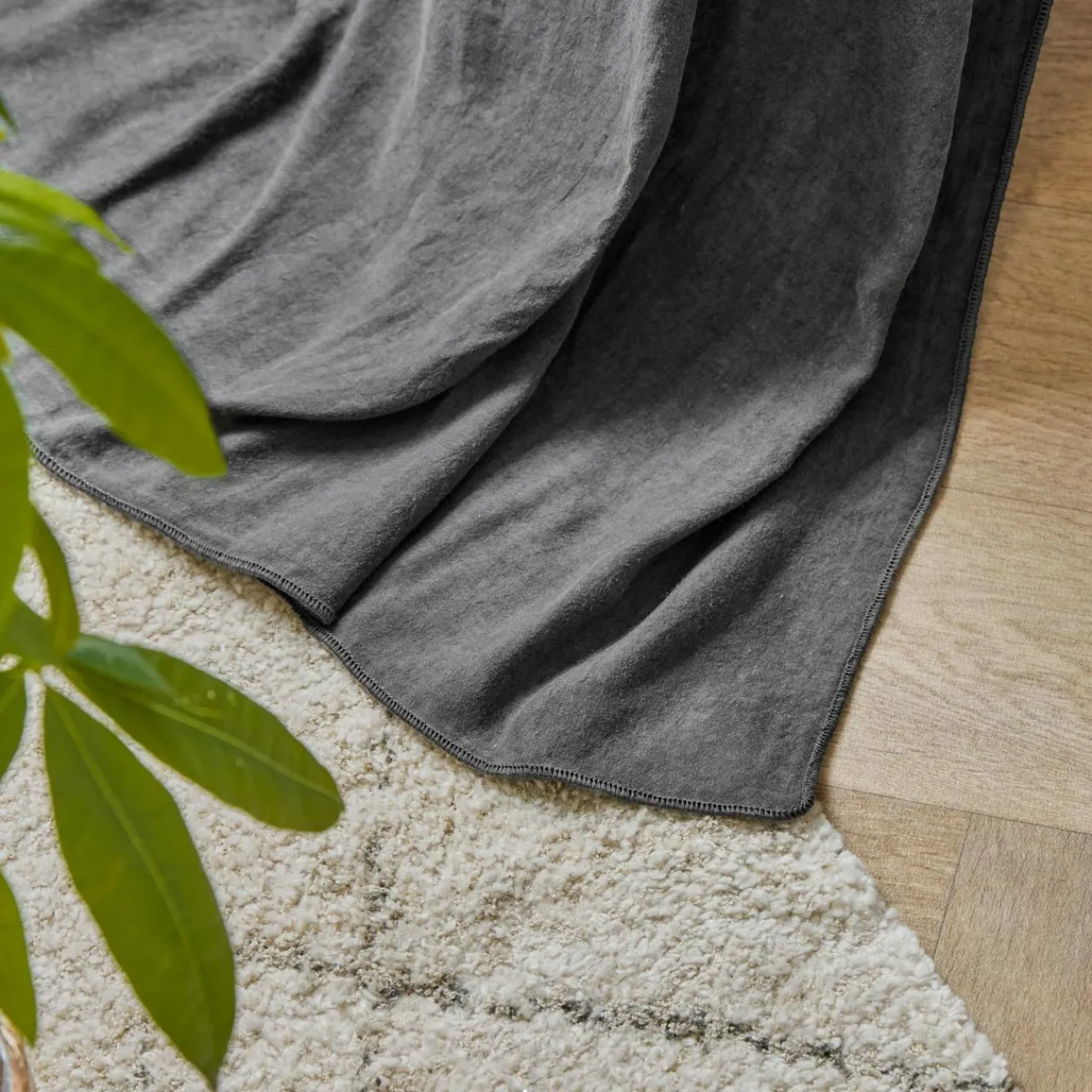 EMINZA Rideau lyocell Tencel™ ajustable (140 x max 270 cm) Olivia granit Gris Outlet