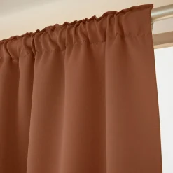 EMINZA Rideau obscurcissant galon fronceur (140 x 260 cm) Dark Terracotta Discount