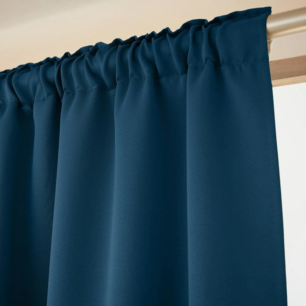EMINZA Rideau obscurcissant galon fronceur (140 x 260 cm) Dark Bleu pétrole New