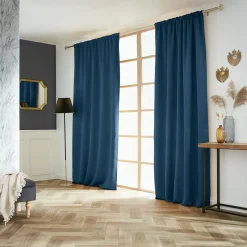 EMINZA Rideau obscurcissant galon fronceur (140 x 260 cm) Dark Bleu pétrole New