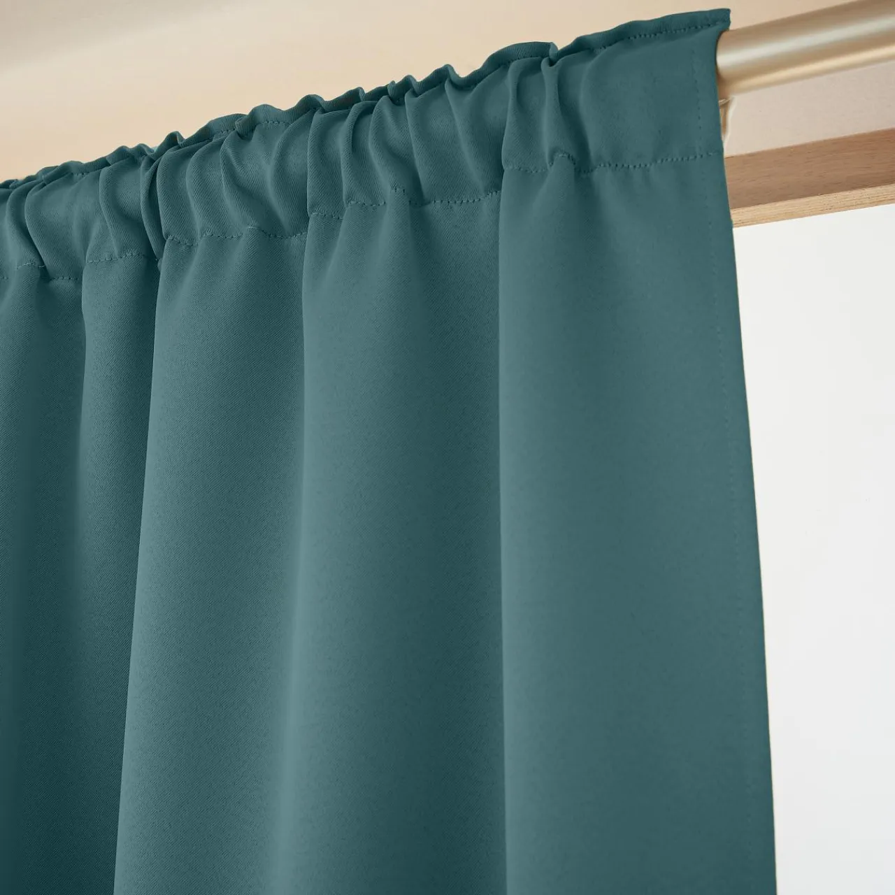 EMINZA Rideau obscurcissant galon fronceur (140 x 260 cm) Dark Bleu canard Outlet