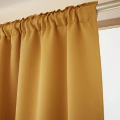 EMINZA Rideau obscurcissant galon fronceur (140 x 260 cm) Dark Jaune moutarde Discount