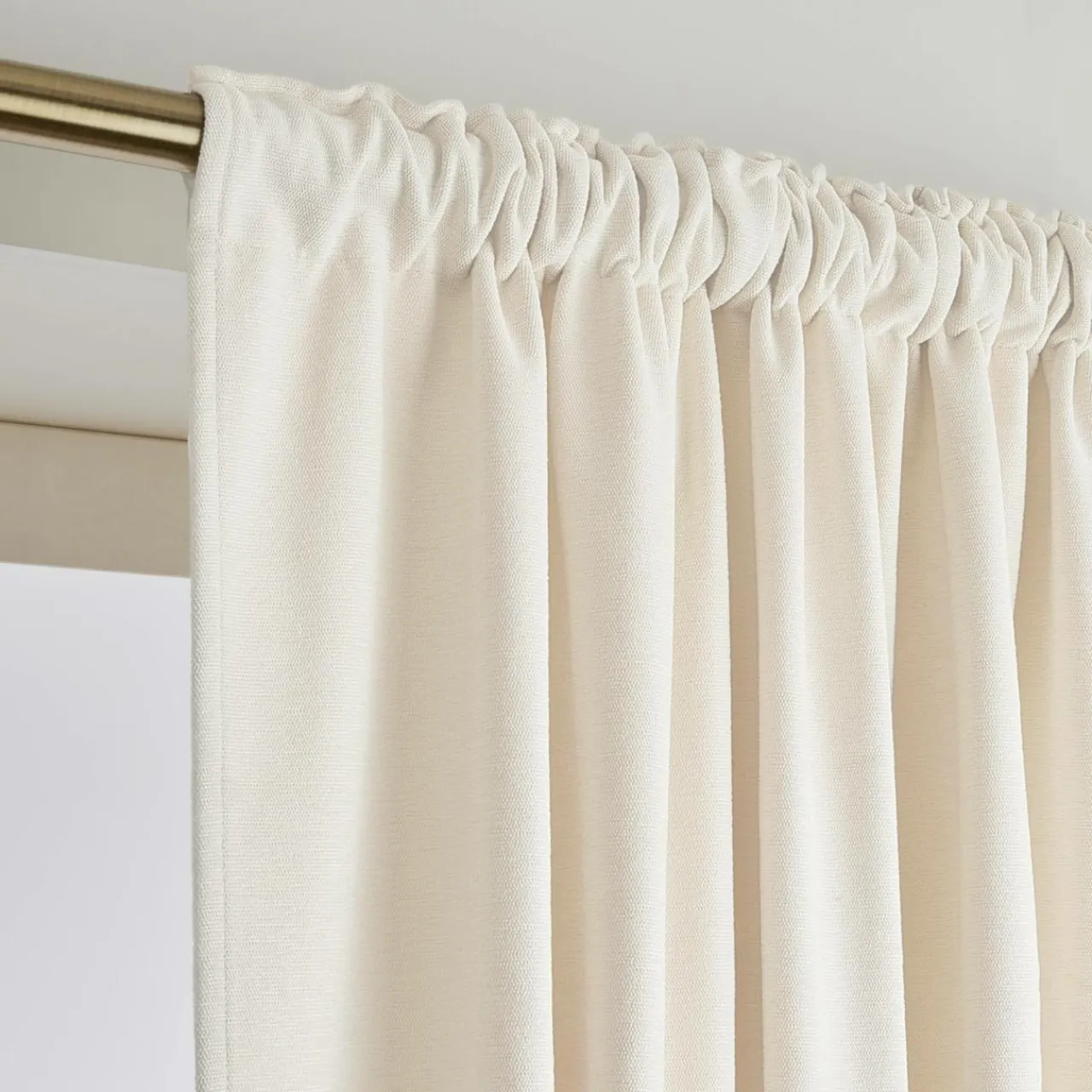 EMINZA Rideau obscurcissant thermique galon fronceur (280 x 240 cm) Minuit sable Beige Discount